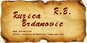 Ružica Brdanović vizit kartica